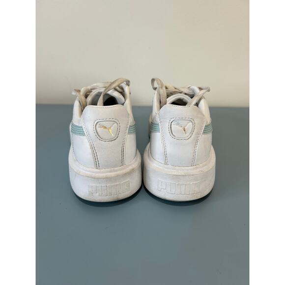 Puma Oslo platform womens sneaker size 8 white light blue - Picture 4 of 8